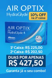 Air Optix Aqua Plus Hydraglyde - 10% OFF na segunda caixa.