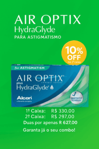 Air Optix Plus Hydraglyde para Astigmatismo – 10% Off na segunda caixa